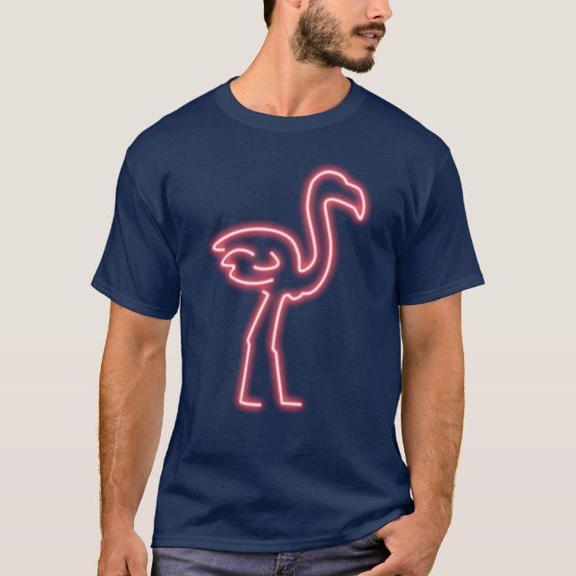 Flamingo in Neon Pink T-Shirt (Front)