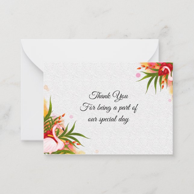 Flamingo In Summer Note Card (Front)