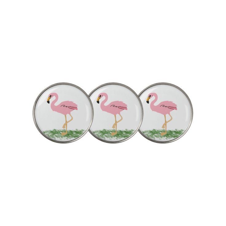 Flamingo In The Grass Golf Ball Marker Zazzle