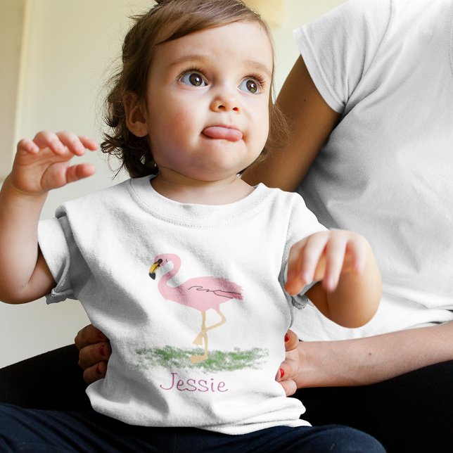 Flamingo In The Grass Personalized Toddler T-shirt (Creator Uploaded)