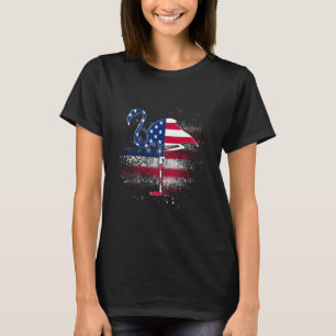 Flamingo Independence Patriotic Us Flag T-Shirt
