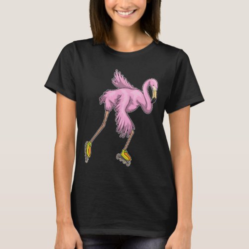 Flamingo Inline skating Roller skates T_Shirt