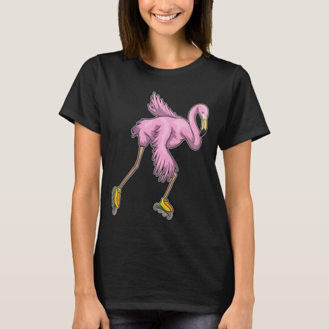 Flamingo Inline skating Roller skates T-Shirt (Front)