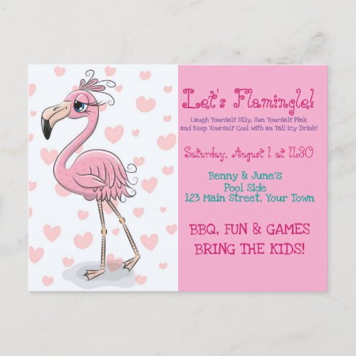 Flamingo Invitation Postcard