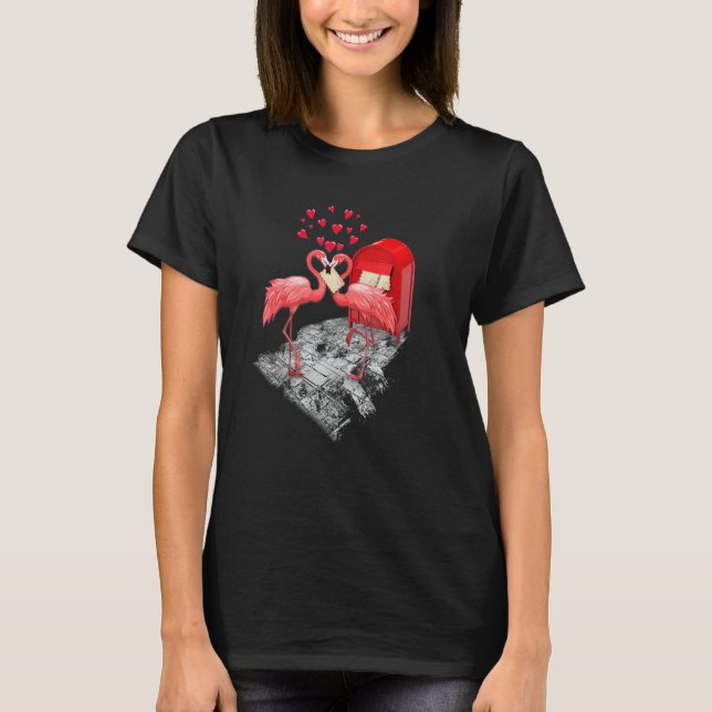 Flamingo Is My Valentine Flamingo Valentine's Day T-Shirt (Front)