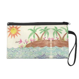 Flamingo Island by EelKat Wristlet