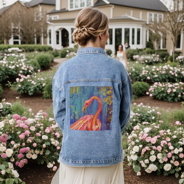 Flamingo jeans jacket (Wedding Back)
