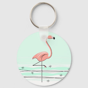 Flamingo key chain green