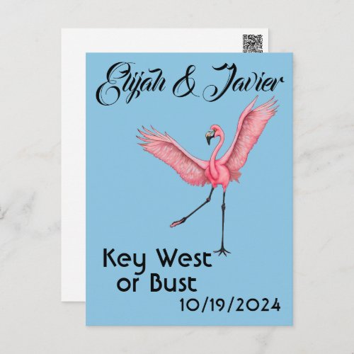 Flamingo Key West or Bust Gay Destination Wedding Postcard