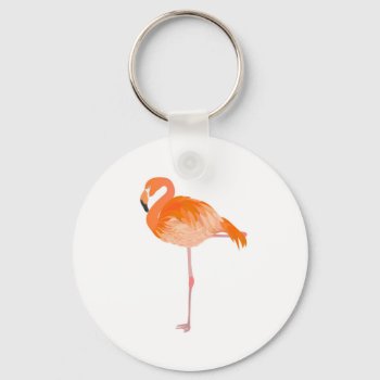 Flamingo Keychain by escapefromreality at Zazzle
