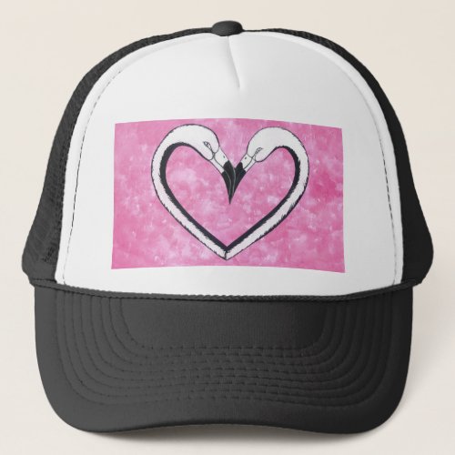 Flamingo Kiss Heart by SandyCloss Trucker Hat