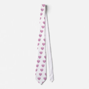 Flamingo kiss pink heart.tie tie