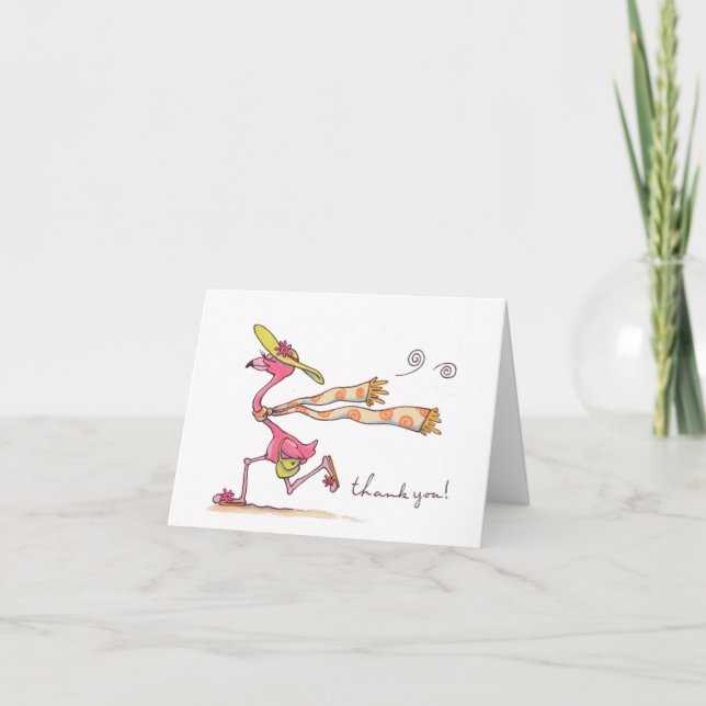 Flamingo Lady "thank you" notecard (Front)