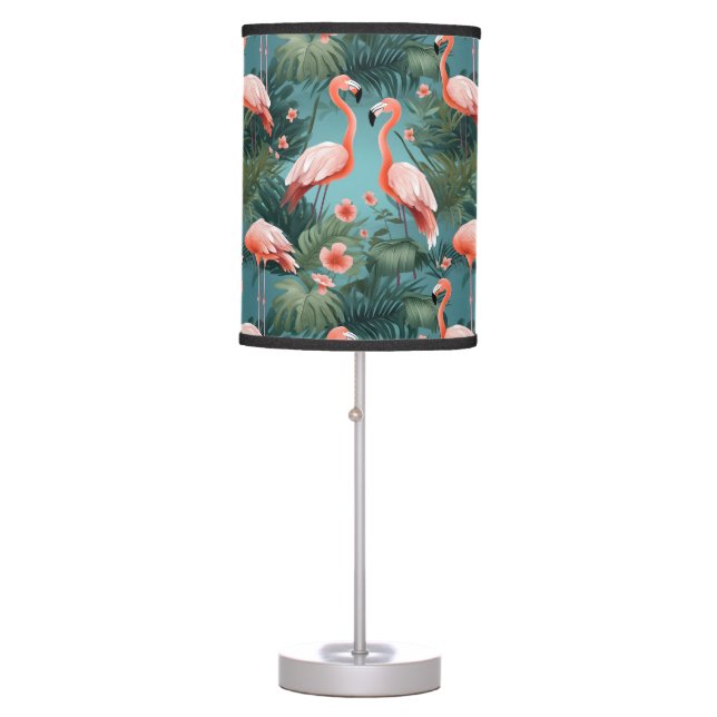 Flamingo Lamp Shade Tropical Feathered Lampshade (Front)