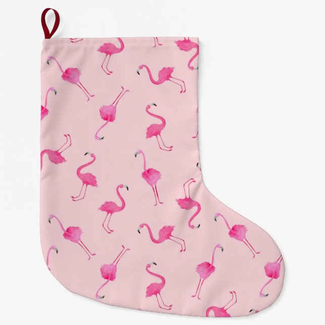 Flamingo Large Christmas Stocking (Front)