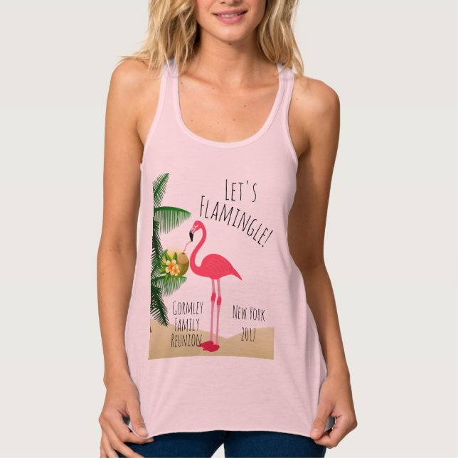Flamingo Let's Flamingle Family Reunion Tank Top (Front)