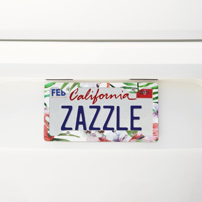 Flamingo License Plate Frame (On Car)