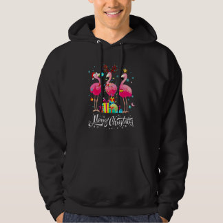 Flamingo Lights Santa Hat Sweater Xmas Tree Christ