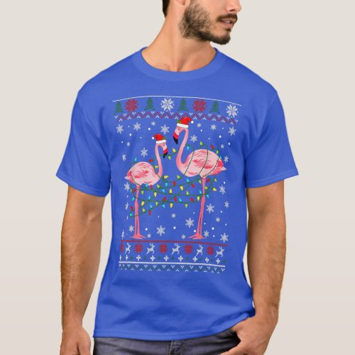 Flamingo Lights Ugly Sweater Christmas Animals