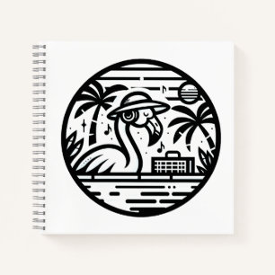 Flamingo Listening to Music - Tropical Chill Vibes Notebook