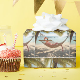 Flamingo Lounging in a Hammock Wrapping Paper