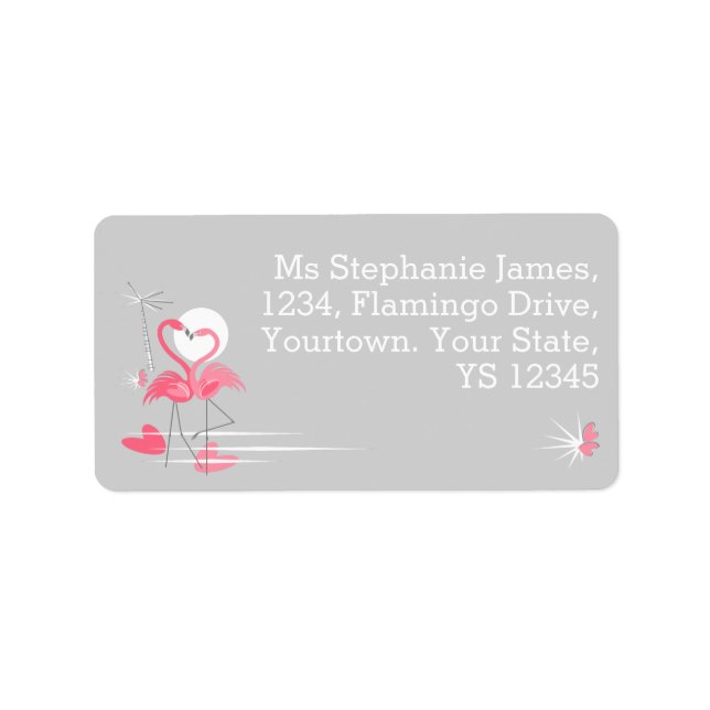 Flamingo Love address label (Front)