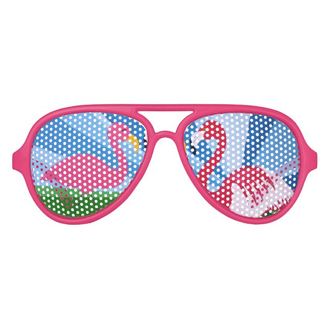 Flamingo Love Aviator Sunglasses (Front)