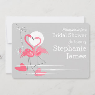 Flamingo Love Bridal Shower invitation landscape
