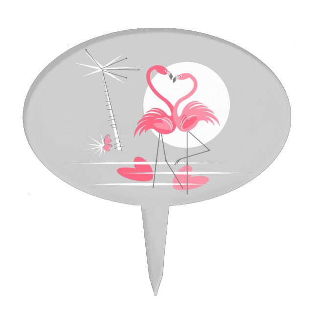 Flamingo Love cake topper (Front)
