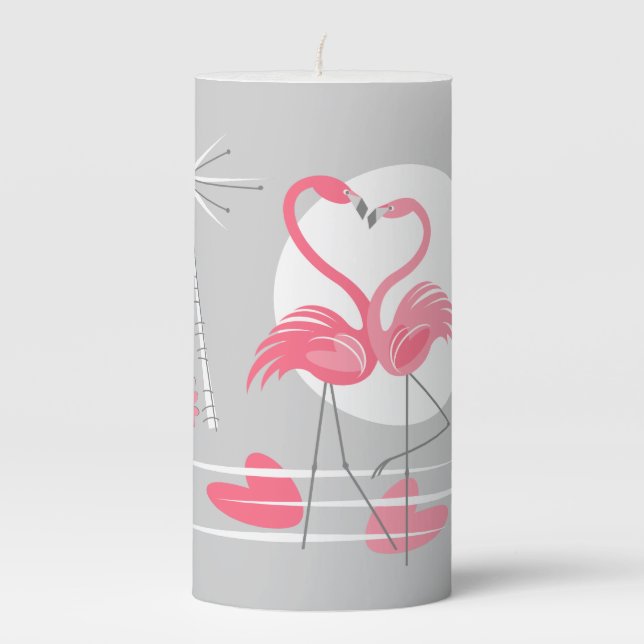 Flamingo Love candle 3x6 (Front)