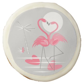Flamingo Love Cookie by QuirkyChic at Zazzle