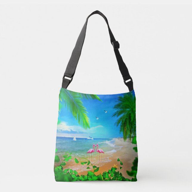 Flamingo Love Crossbody Bag (Front)