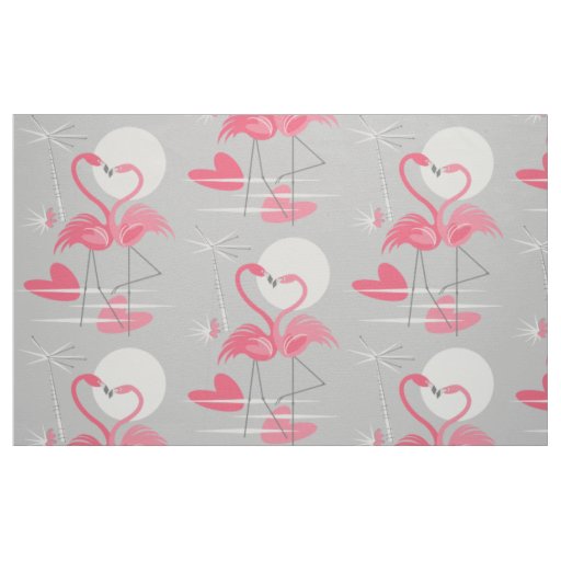 Flamingo Love fabric large