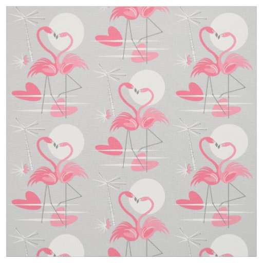 Flamingo Love fabric small