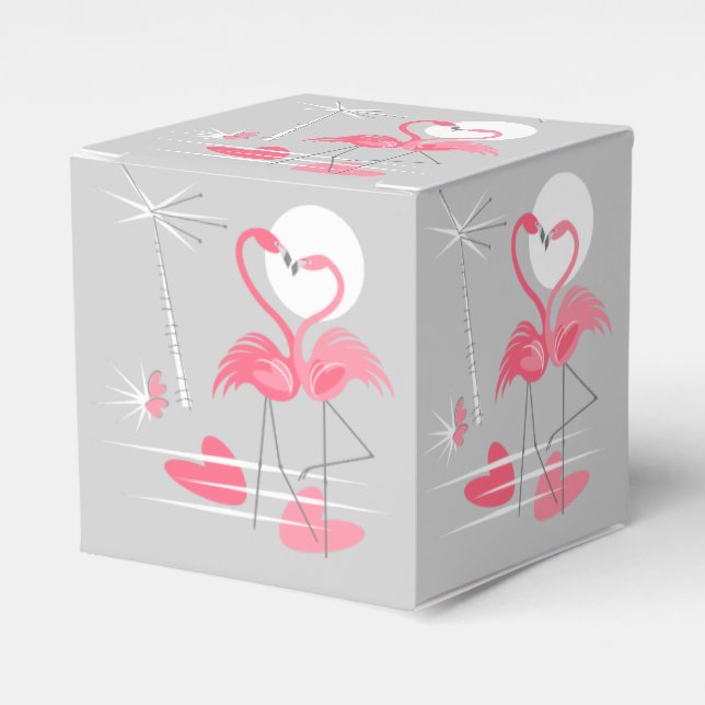 Flamingo Love favor box classic (Front Side)