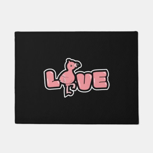 Flamingo LOVE Flamingo Lover Gift Idea Kawaii Doormat