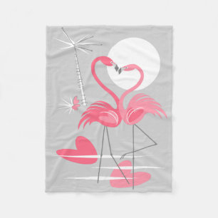 Flamingo Love fleece blanket