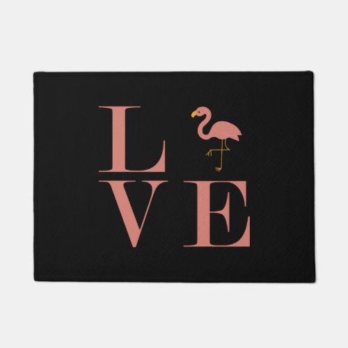 Flamingo Love for Men Women and Kids Doormat