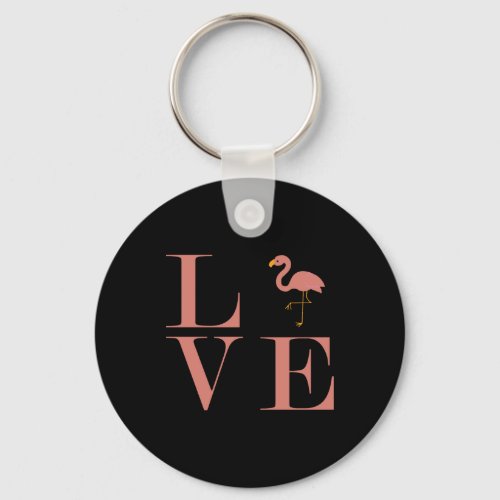 Flamingo Love for Men Women and Kids Keychain