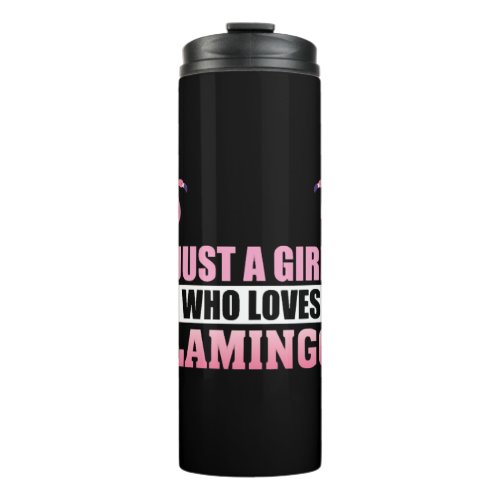 Flamingo love girl woman gift thermal tumbler