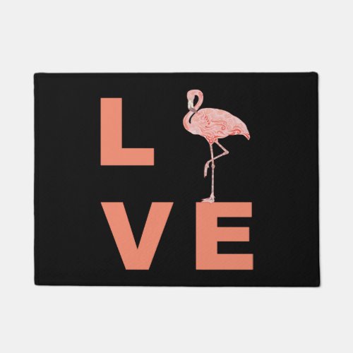 Flamingo Love Girls Cute Princess Tropical Gift Doormat