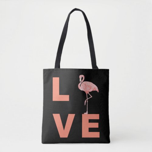 Flamingo Love Girls Cute Princess Tropical Gift Tote Bag