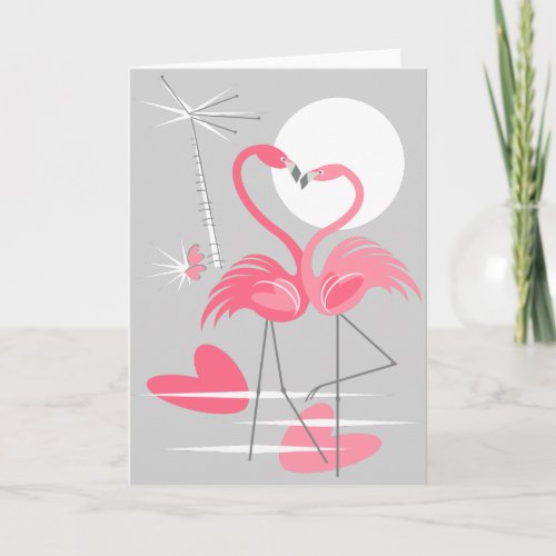 Flamingo Love greetings card