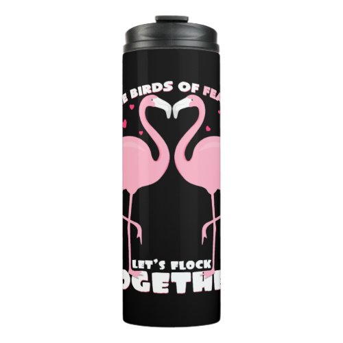 Flamingo love heart relationship Valentines Day Thermal Tumbler