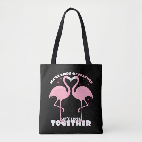 Flamingo love heart relationship Valentines Day Tote Bag
