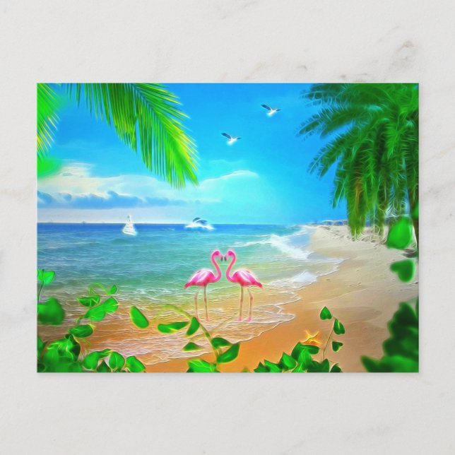 Flamingo Love Holiday Card (Front)