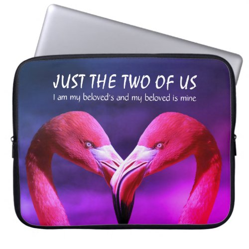 Flamingo  Love  JUST THE TWO OF US  Pink Laptop Sleeve