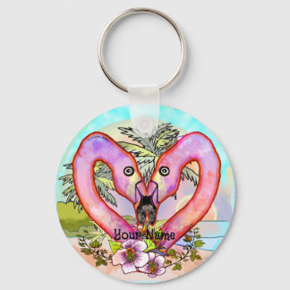 Flamingo Love Keychain