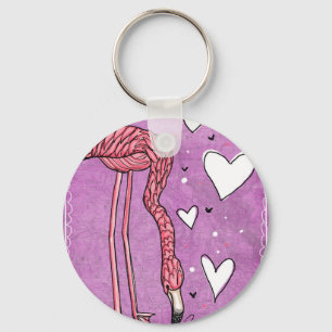 flamingo love keychain