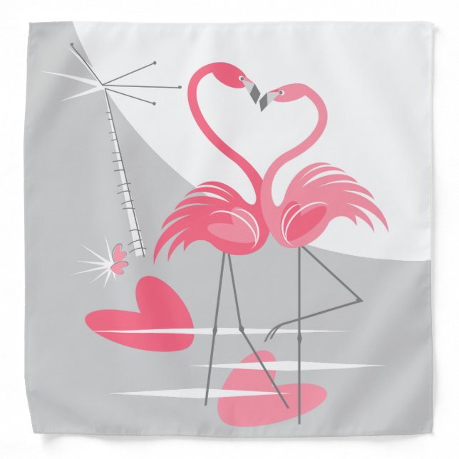 Flamingo Love Large Moon bandana (Front)